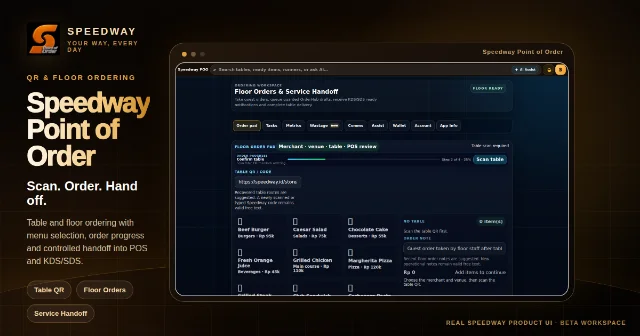 Speedway Point of Order product workspace